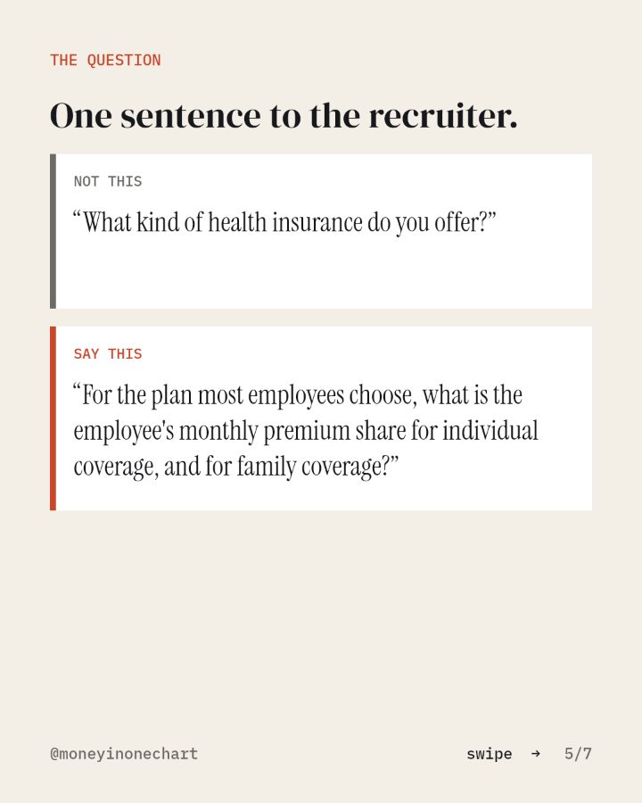Slide 5 of 7: One sentence to the recruiter.