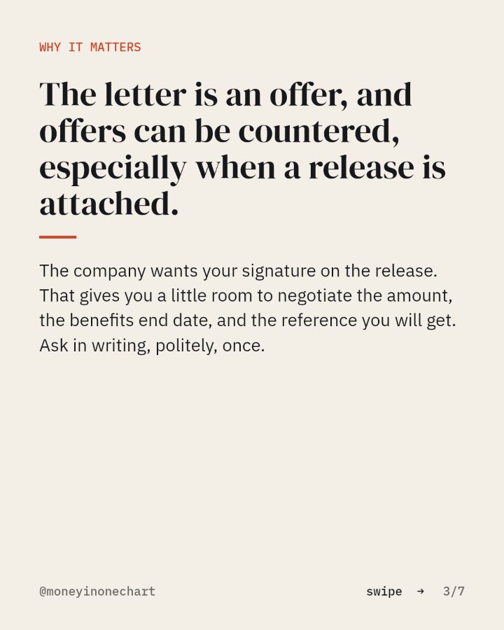 Slide 3 of 7: The letter is an offer, and offers can be countered, especially when a release is attached.